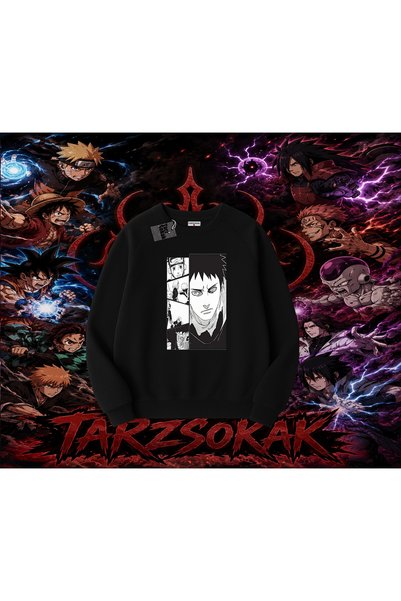 Tarzsokak Obito Uchiha Naruto Anime Character Oversize Unisex Crew Neck Sweat...