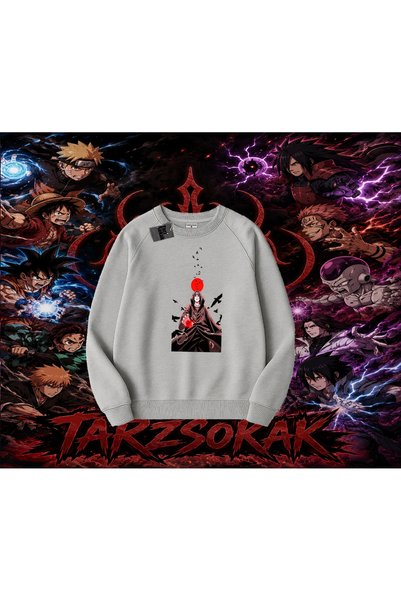 Tarzsokak Itachi Uchiha Naruto Anime Character Oversize Unisex Crew Neck Swea...
