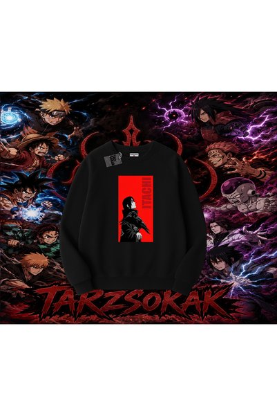 Tarzsokak Itachi Uchiha Naruto Anime Character Oversize Unisex Crew Neck Swea...