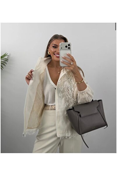 MİRAY YILMAZ BEAUTY Premium Seri İşlemeli Tensel Tasarım Ceket Siyah