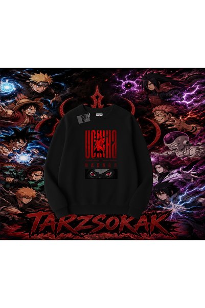 Tarzsokak Madara Uchiha Naruto Anime Character Oversize Unisex Crew Neck Swea...