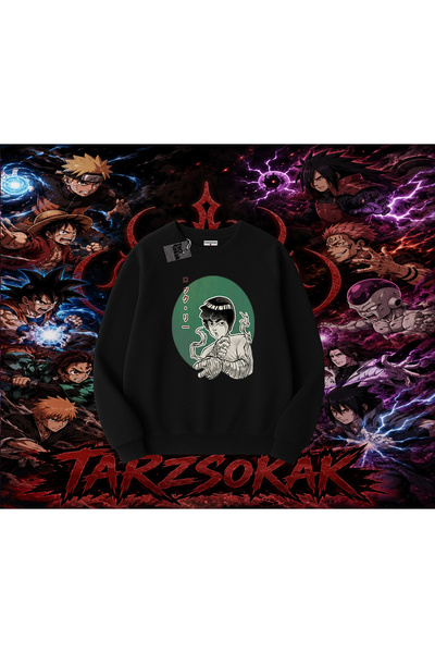 Tarzsokak Rock Lee Naruto Anime Character Oversize Unisex Crew Neck Sweatshir...