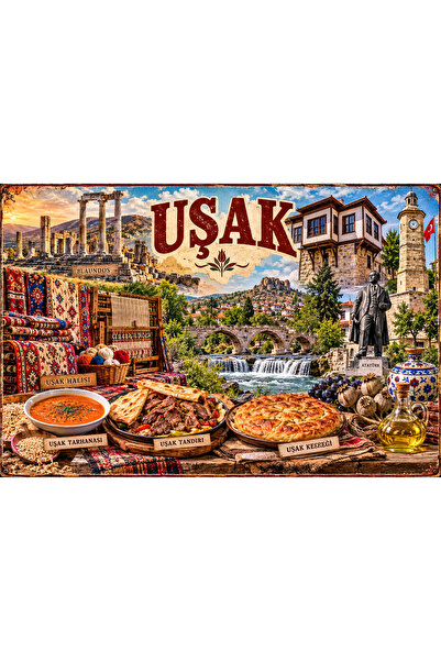 Lucena Placă metalică retro Uşak pentru perete – Cultură locală, Istorie și M...