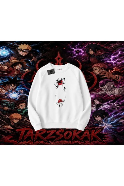 Tarzsokak Itachi Uchiha Naruto Anime Character Oversize Unisex Crew Neck Swea...