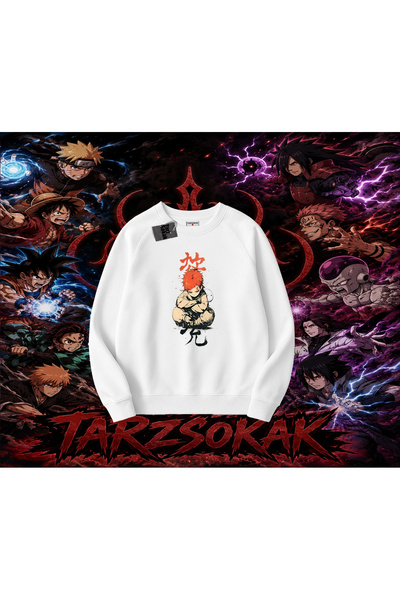 Tarzsokak Gaara Naruto Anime Character Oversize Unisex Crew Neck Sweatshirt W...