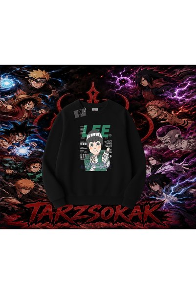 Tarzsokak Rock Lee Naruto Anime Character Oversize Unisex Crew Neck Sweatshir...