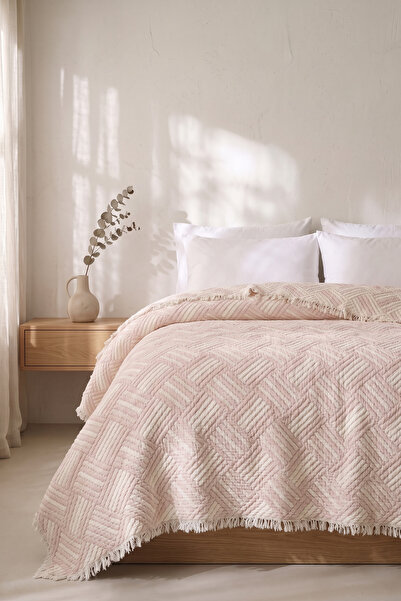 Lux Touch Preya 100% Cotton Muslin Double Bedspread & Throw |   Anti-Sweat Na...