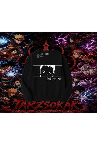 Tarzsokak Shikamaru Nara Naruto Anime Character Oversize Unisex Crew Neck Swe...
