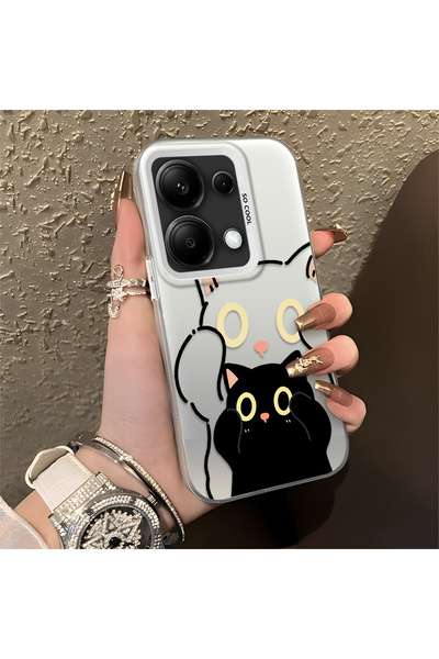 CHICASELUX Redmi Note 13 Pro 4g Compatible Simple Striped Cute Black Cat Impa...