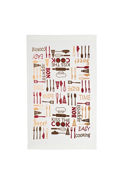 CATIANO Prosop de Bucatarie din Bumbac Alb cu Model 60x35cm