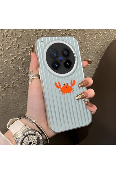 CHICASELUX جراب Vivo X300 Pro متوافق مع تصميم كرتوني بسيط مخطط على شكل سرطان ...