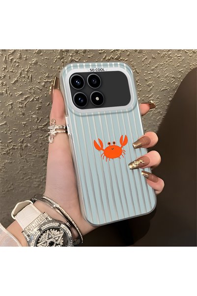 CHICASELUX Poco F8 Pro 5g Compatible Simple Striped Cartoon Little Red Crab C...