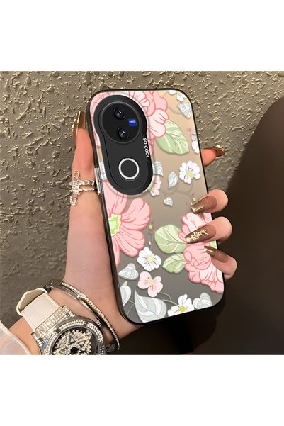CHICASELUX متوافق مع هاتف Vivo V50، طباعة كاملة على شكل زهرة اللبلاب باللونين...
