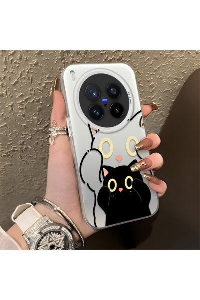 CHICASELUX متوافق مع Vivo X300 Pro، طباعة فنية بسيطة مخططة ولطيفة على شكل قطة...