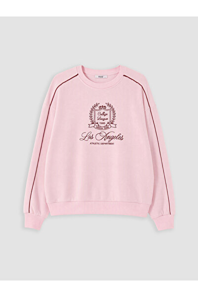 LC Waikiki Alita City Farkıyla Xside Pink Embroidered Oversize Women's Thick ...