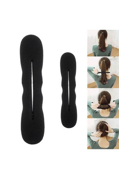 CATIANO Set Bun Rollers Negre pentru Coc 13cm & 22cm - 2buc
