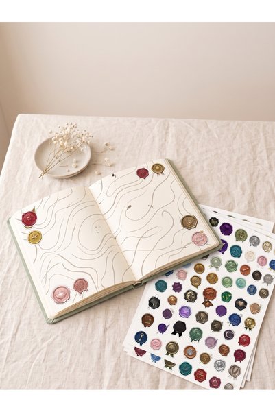 Dekorif Wax Seal Sticker Set 331 Pieces Realistic Design Agenda Planner Journal Decoration 6 Sheets A4