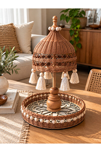 SEÇİL Rattan El Yapımı Bali şemsiye (led mum aydınlatma)