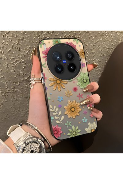 CHICASELUX متوافق مع Vivo X300 Pro، طباعة زهور ملونة متعددة الألوان على شكل ن...