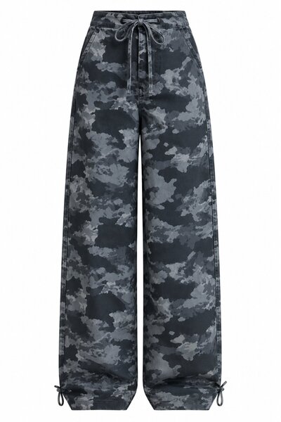 Laluvia Anthracite Camouflage Pattern Trousers - 9153