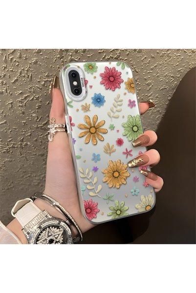 CHICASELUX متوافق مع iPhone XS Max، طباعة زهور ملونة متعددة الألوان على شكل ن...