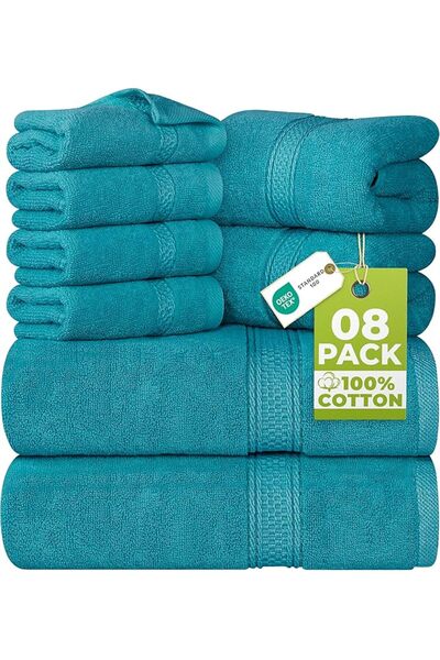 Utopia Towels طقم مناشف من 8 قطع - 2 منشفة استحمام، 2 منشفة يد و4 مناشف صغيرة...