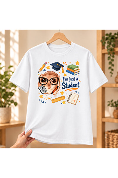 Mor Mürekkep Bela majica sa printom "Tugujući student-hamster" - poklon za st...