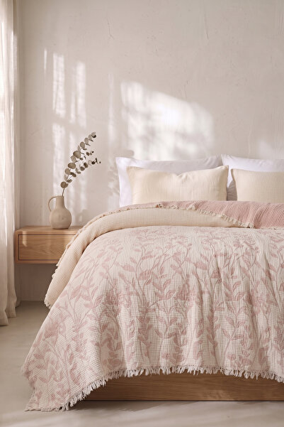 Lux Touch Olympos 100% Cotton Muslin Double Bedspread & Throw |   230X250 cm ...
