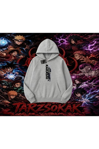 Tarzsokak Kakashi Hatake Naruto Anime Character Oversize Unisex Hooded Sweats...