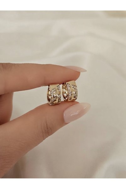 Zivazer Store Women's Xuping Stone-Studded Hoop Earrings