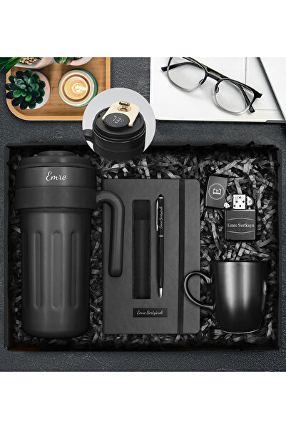 Apollon Gift Shop Kişiye Özel 700 ML Dereceli Çelik Termos & Kişiye Özel Deft...