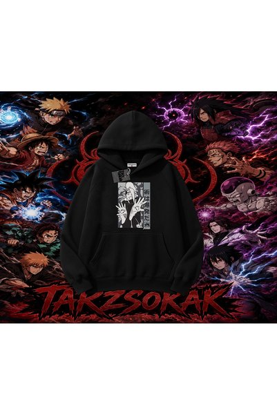 Tarzsokak Deidara Naruto Anime Character Oversize Unisex Hooded Sweatshirt White