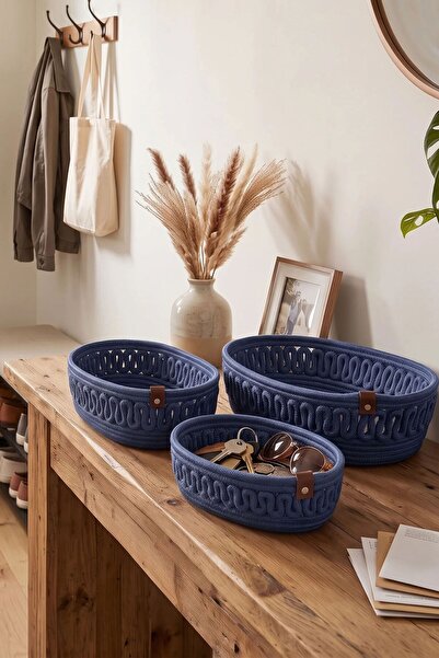 Comfort Craft Σετ 3 τρικότων οβάλ καλαθιών από γιούτα |   100% Vegan Οργανωτή...