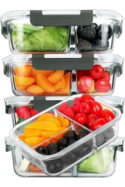 Generic Mylindde Glass Meal Prep Containers, 1040ml Glass Food Storage Contai...