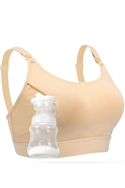 Momcozy - Breast-Pumping And Breastfeeding Bra - Beige_L