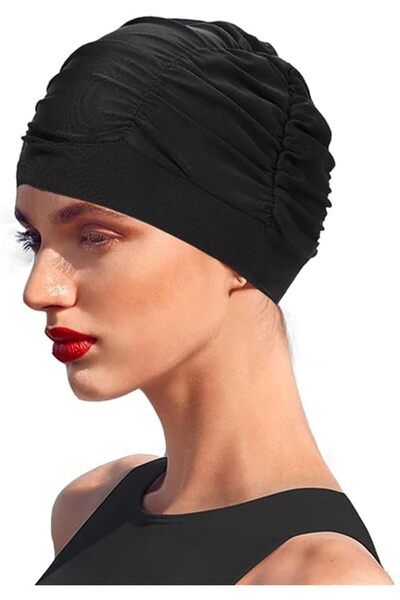X SPRING Women Turban Swim Cap, Elastic Nylon Bathing Cap for Long Short Hair...