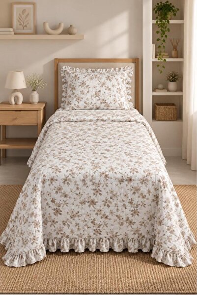 Çeyiz Diyarı Sereni Fiber Filled Single 180X240 cm Bedspread Cappucino
