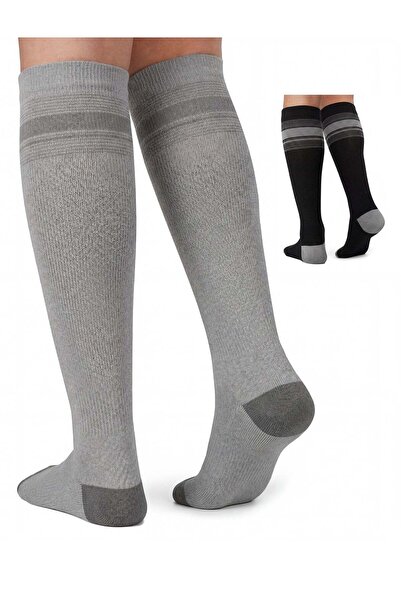 Momcozy - Medical compression socks pack of 2 (Black/Gray) - XL