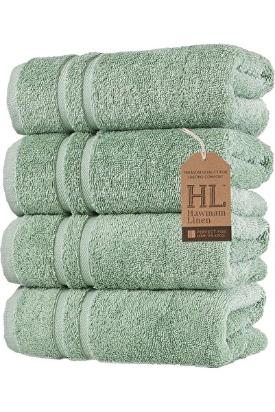 Hammam Linen White Hand Towels 4-Pack - 16 x 30 Turkish Cotton Premium Qualit...