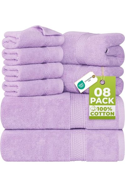 Utopia Towels طقم مناشف من 8 قطع - 2 منشفة استحمام، 2 منشفة يد و4 مناشف صغيرة...