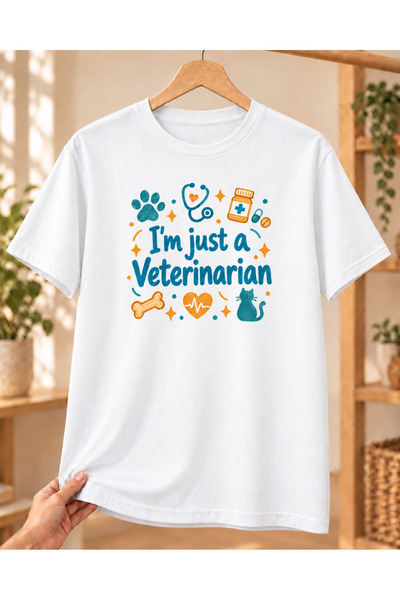 Mor Mürekkep Bela majica sa printom za veterinare - Poklon za muškarce veteri...