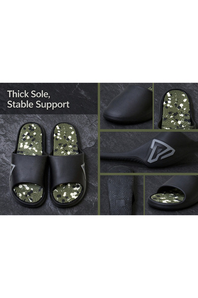 Huanhuan Shoe صنادل رجالية ذات نعل سميك، مع نعال داخلية بنقشة التمويه، صنادل ...