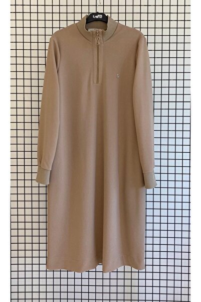 Armine Trend Yaka Fermuarlı Ribanalı Basic Tesettür Tunik TAM KALIP