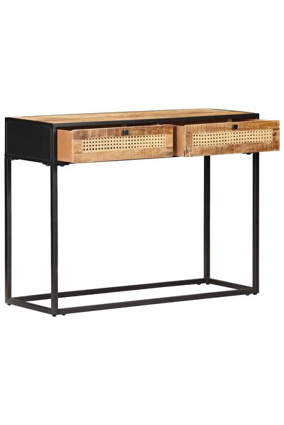Syfax Κονσόλα 100x35x75 εκ. ακατέργαστο ξύλο μάνγκο/φυσικό ρατάν