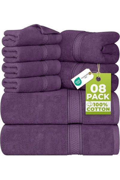 Utopia Towels طقم مناشف من 8 قطع - 2 منشفة استحمام، 2 منشفة يد و4 مناشف صغيرة...