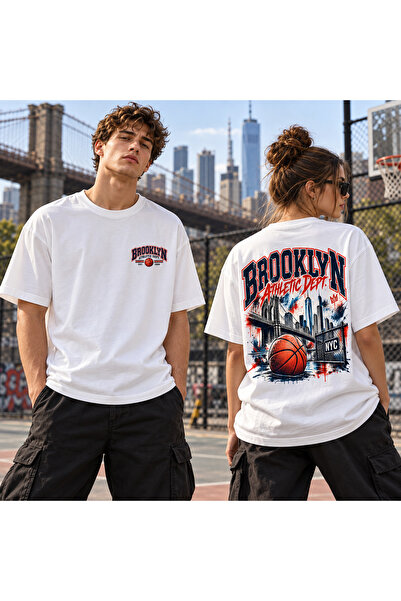WİDİ Μπλουζάκι Unisex με στάμπα μπροστά και πίσω με θέμα το μπάσκετ του Μπρού...