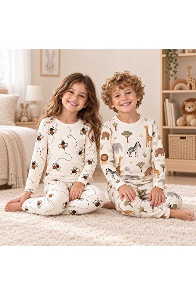 BEBEĞİME ÇORAP Girls Boys 2 Pack Long Sleeve Pajama Sets - 2-Piece Kids Pjs Sets