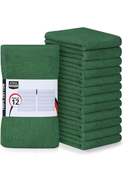 Utopia Towels ممسحات للمطبخ والبار، عبوة من 12 قطعة - 16 × 19 بوصة، 100% قطن ...