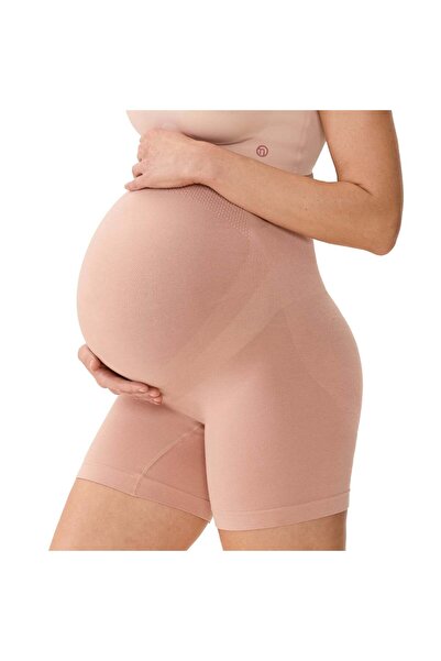 Momcozy - High-Waisted Maternity Safety Shorts PU020 Oyster Pink XL