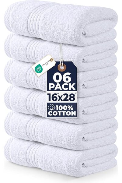 Utopia Towels 6 مناشف يد فاخرة، (41 × 71 سم) مصنوعة من القطن المغزول بنسبة 10...